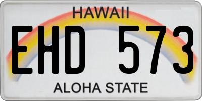 HI license plate EHD573