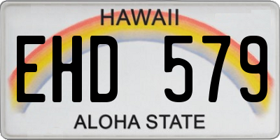 HI license plate EHD579