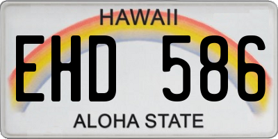 HI license plate EHD586