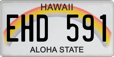 HI license plate EHD591