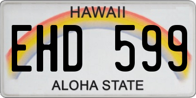 HI license plate EHD599