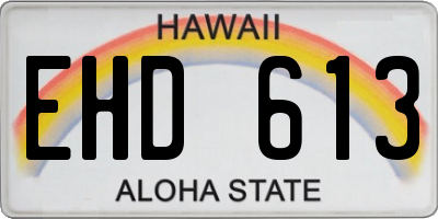 HI license plate EHD613