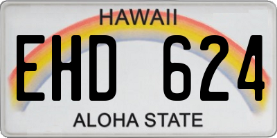 HI license plate EHD624