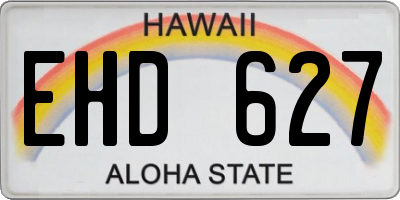 HI license plate EHD627