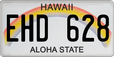 HI license plate EHD628