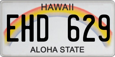 HI license plate EHD629