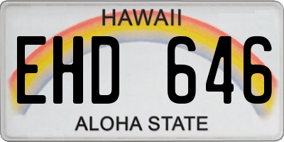 HI license plate EHD646