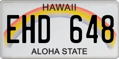 HI license plate EHD648