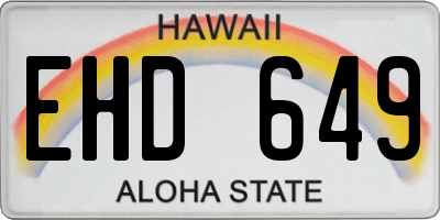 HI license plate EHD649