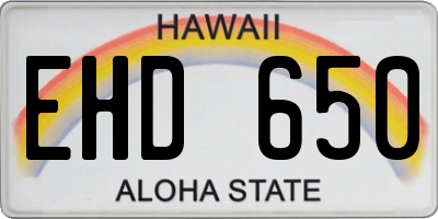 HI license plate EHD650