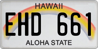 HI license plate EHD661