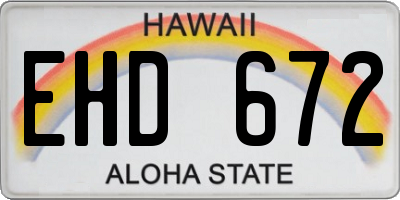 HI license plate EHD672