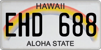 HI license plate EHD688