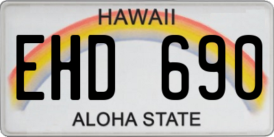 HI license plate EHD690