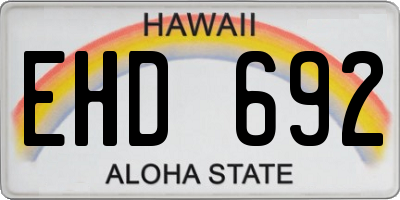 HI license plate EHD692