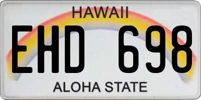 HI license plate EHD698