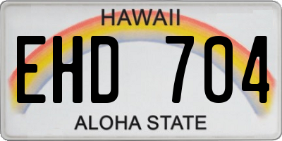 HI license plate EHD704