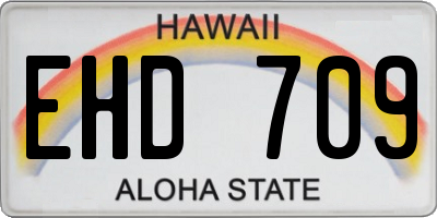 HI license plate EHD709