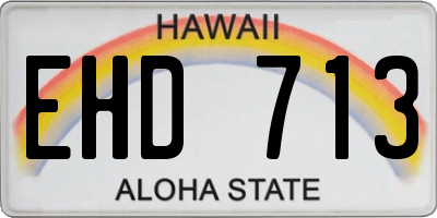 HI license plate EHD713