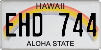 HI license plate EHD744