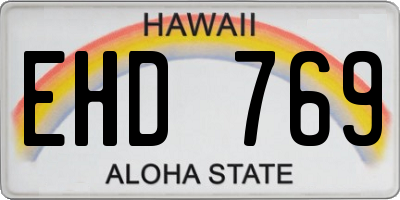 HI license plate EHD769