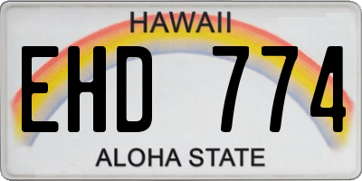 HI license plate EHD774