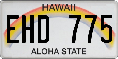 HI license plate EHD775