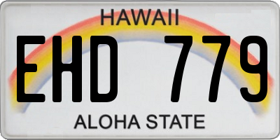 HI license plate EHD779