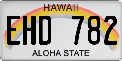 HI license plate EHD782