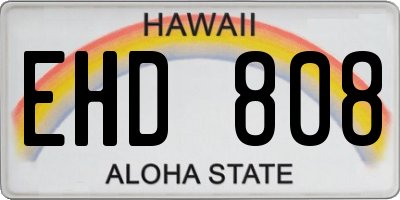 HI license plate EHD808