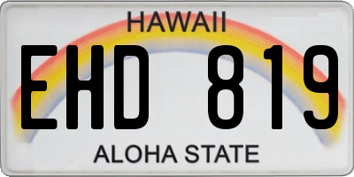 HI license plate EHD819