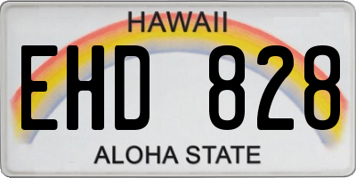 HI license plate EHD828
