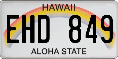 HI license plate EHD849