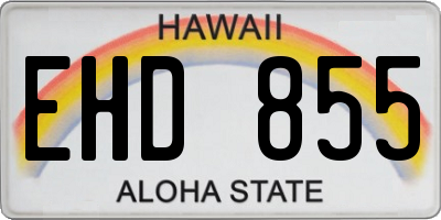 HI license plate EHD855