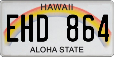 HI license plate EHD864
