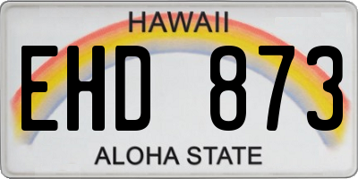 HI license plate EHD873