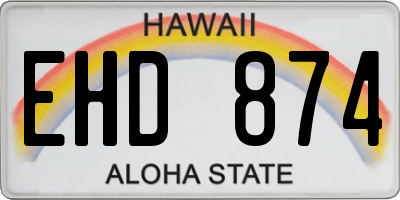 HI license plate EHD874