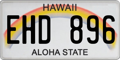 HI license plate EHD896