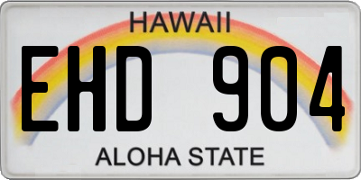 HI license plate EHD904