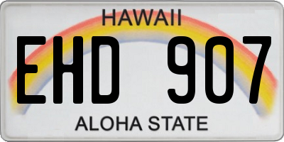 HI license plate EHD907