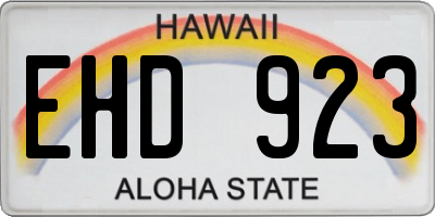 HI license plate EHD923
