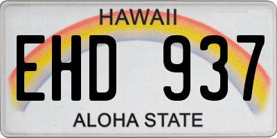 HI license plate EHD937