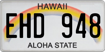 HI license plate EHD948