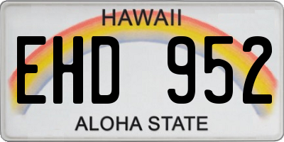 HI license plate EHD952
