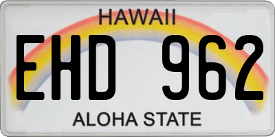 HI license plate EHD962