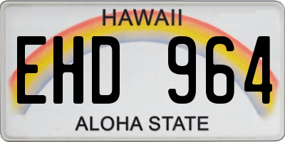 HI license plate EHD964