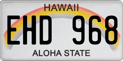 HI license plate EHD968