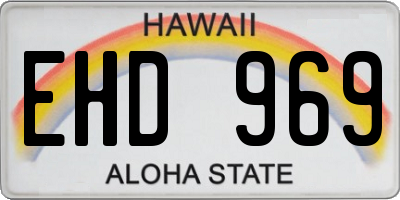 HI license plate EHD969