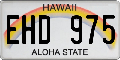 HI license plate EHD975