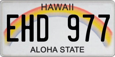 HI license plate EHD977